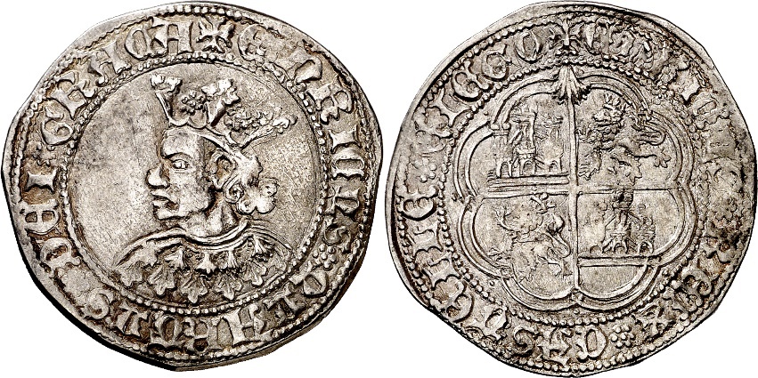 Tipo 9. Real de plata con el Busto de perfil del rey