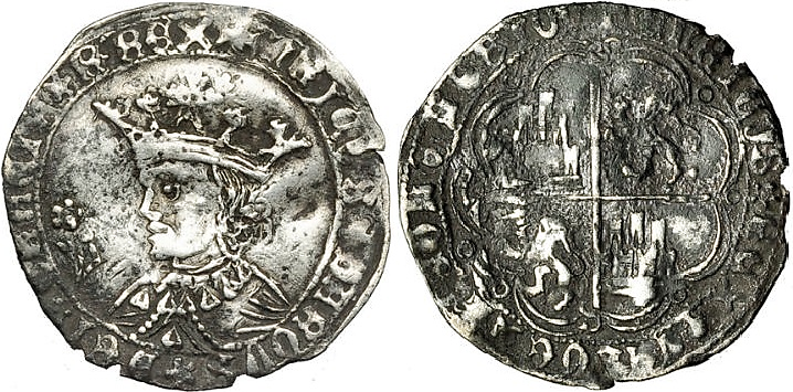 Tipo 9. Real de plata con el Busto de perfil del rey