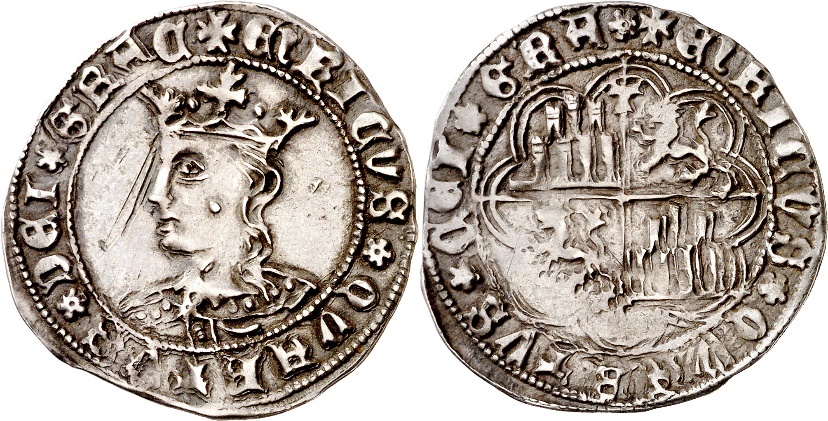Tipo 9. Real de plata con el Busto de perfil del rey