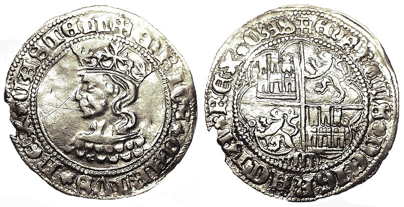 Tipo 9. Real de plata con el Busto de perfil del rey