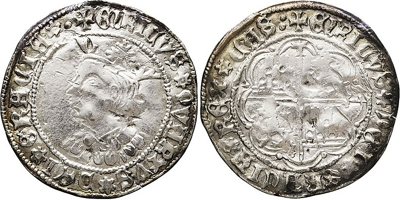 Tipo 9. Real de plata con el Busto de perfil del rey
