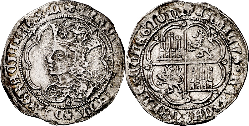 Tipo 9. Real de plata con el Busto de perfil del rey