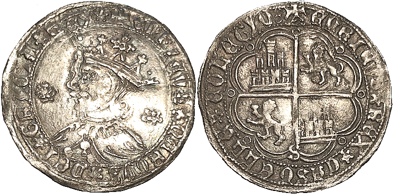 Tipo 9. Real de plata con el Busto de perfil del rey