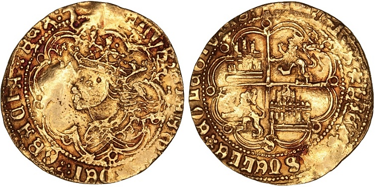Tipo 9. Real de plata con el Busto de perfil del rey