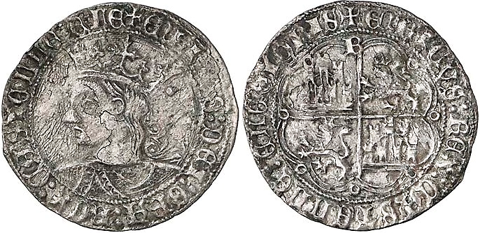 Tipo 9. Real de plata con el Busto de perfil del rey