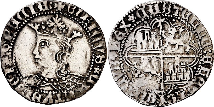 Tipo 9. Real de plata con el Busto de perfil del rey