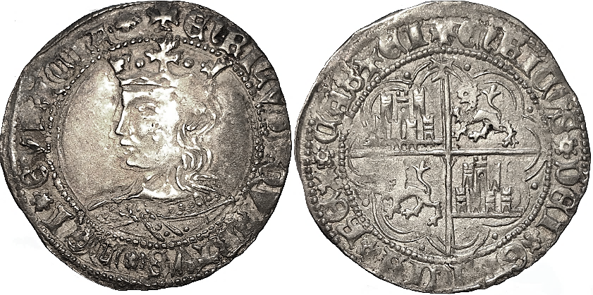 Tipo 9. Real de plata con el Busto de perfil del rey