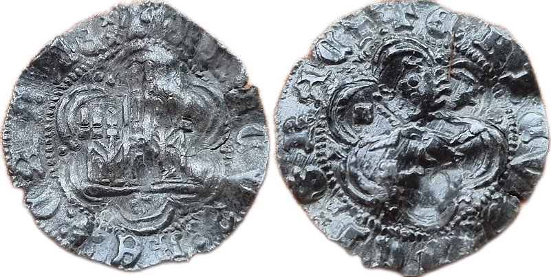 Tipo 1. Blanca de vell&oacute;n con Castillo y Le&oacute;n en orla polilobulada