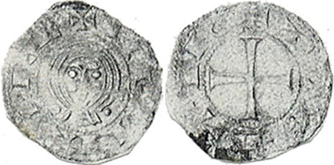 Tipo 1. Dinero de Busto toledano de frente