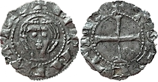 Tipo 1. Dinero de Busto toledano de frente