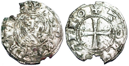 Tipo 1. Dinero de Busto toledano de frente
