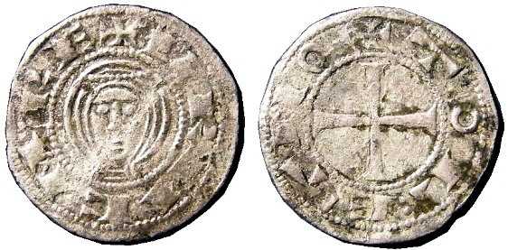 Tipo 1. Dinero de Busto toledano de frente