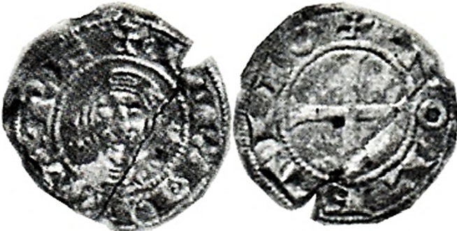 Tipo 1. Dinero de Busto toledano de frente