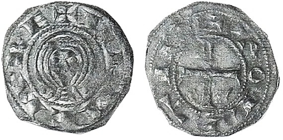 Tipo 1. Dinero de Busto toledano de frente