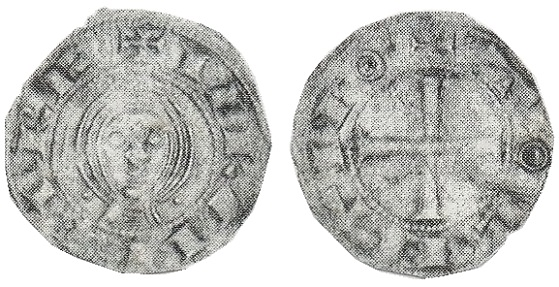 Tipo 1. Dinero de Busto toledano de frente
