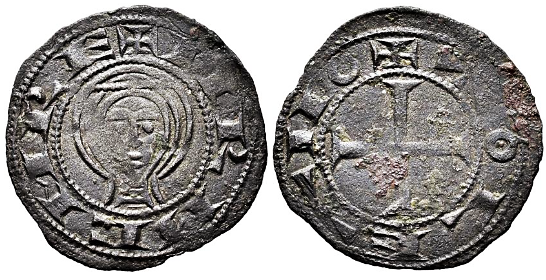 Tipo 1. Dinero de Busto toledano de frente