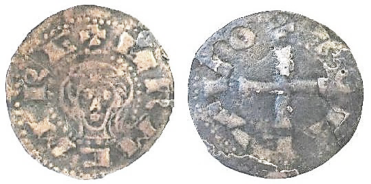 Tipo 1. Dinero de Busto toledano de frente