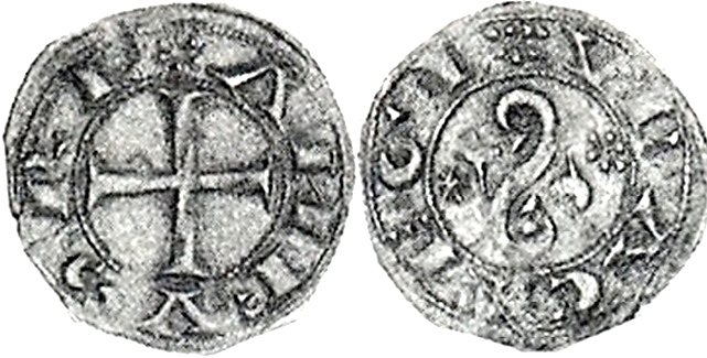 Tipo 10. Dinero epigr&aacute;fico de &ldquo;&Ccedil;amora&rdquo; de los reyes unidos