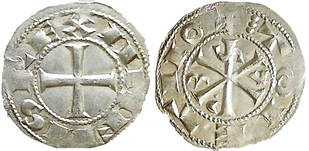 Tipo 12. Dinero de Crismón del taller de Toledo con lema “Toletvo”