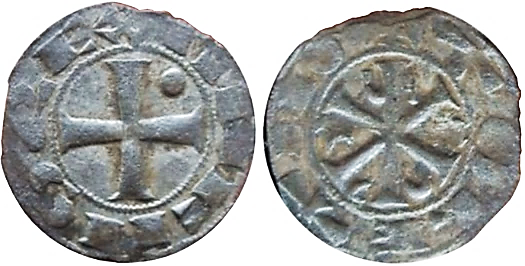 Tipo 12. Dinero de Crismón del taller de Toledo con lema “Toletvo”