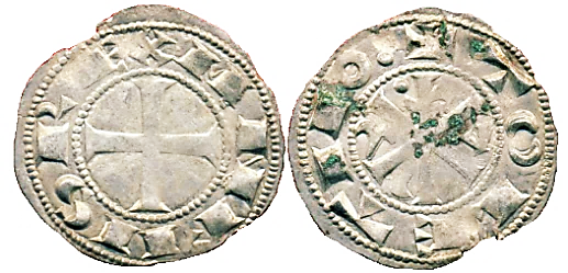 Tipo 12. Dinero de Crismón del taller de Toledo con lema “Toletvo”