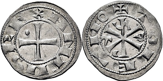 Tipo 12. Dinero de Crismón del taller de Toledo con lema “Toletvo”