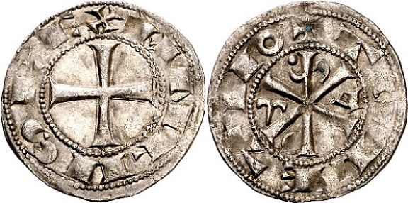 Tipo 12. Dinero de Crismón del taller de Toledo con lema “Toletvo”