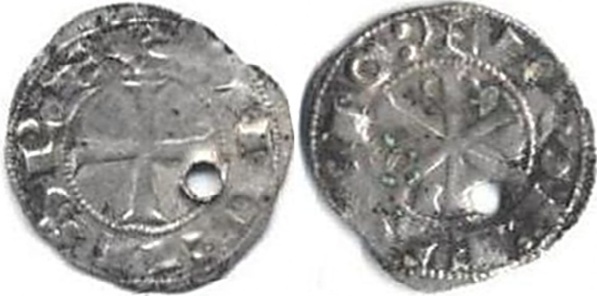 Tipo 12. Dinero de Crismón del taller de Toledo con lema “Toletvo”