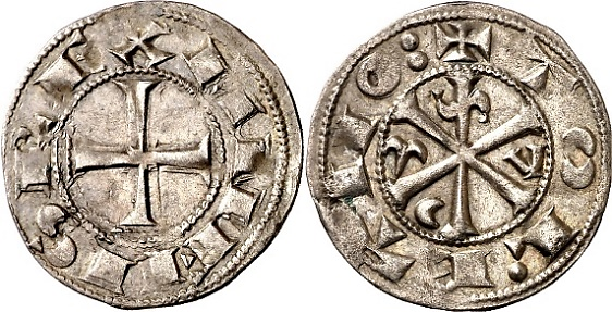 Tipo 12. Dinero de Crismón del taller de Toledo con lema “Toletvo”