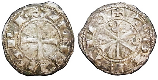 Tipo 12. Dinero de Crismón del taller de Toledo con lema “Toletvo”