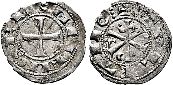 Tipo 12. Dinero de Crismón del taller de Toledo con lema “Toletvo”