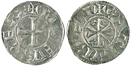 Tipo 14. Dinero de Crism&oacute;n del taller de Le&oacute;n, con lema &ldquo;Leo Civitas&rdquo;