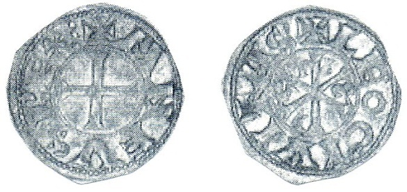 Tipo 14. Dinero de Crism&oacute;n del taller de Le&oacute;n, con lema &ldquo;Leo Civitas&rdquo;