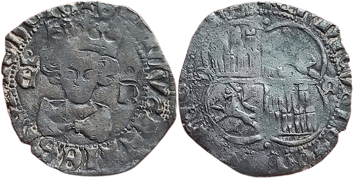 Tipo 15. Real de vell&oacute;n con busto de rey de frente
