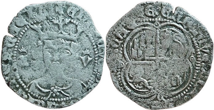 Tipo 15. Real de vell&oacute;n con busto de rey de frente