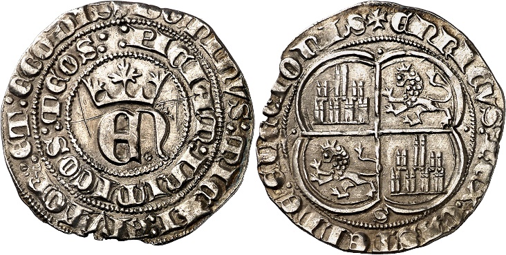Tipo 22. Real de Real de Plata con &ldquo;EN&rdquo; coronadas.