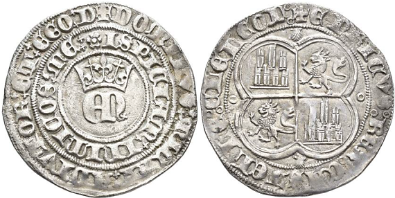 Tipo 22. Real de Real de Plata con &ldquo;EN&rdquo; coronadas.