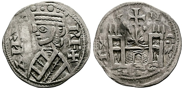 Tipo 38. Dinero de &ldquo;Anfvs Rex/Castela&rdquo;