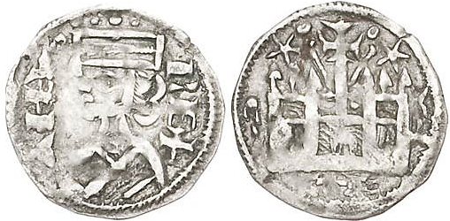 Tipo 38. Dinero de &ldquo;Anfvs Rex/Castela&rdquo;
