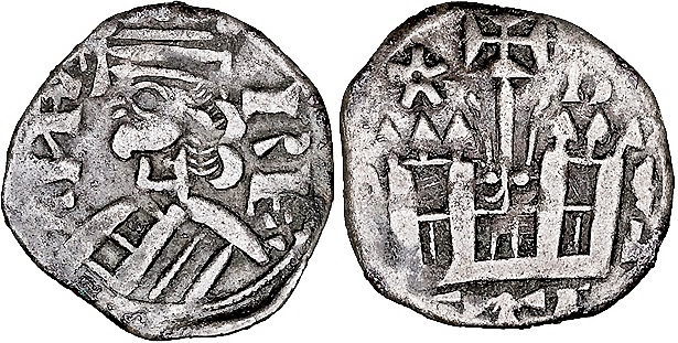 Tipo 38. Dinero de &ldquo;Anfvs Rex/Castela&rdquo;