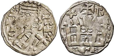 Tipo 38. Dinero de &ldquo;Anfvs Rex/Castela&rdquo;