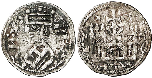 Tipo 38. Dinero de &ldquo;Anfvs Rex/Castela&rdquo;
