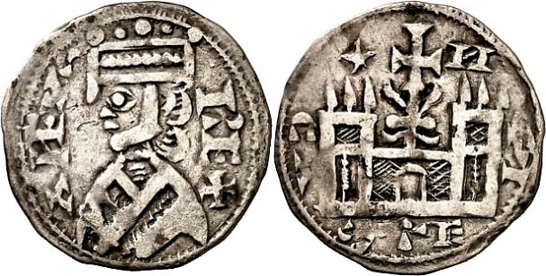 Tipo 38. Dinero de &ldquo;Anfvs Rex/Castela&rdquo;