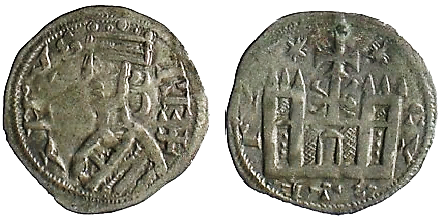 Tipo 38. Dinero de &ldquo;Anfvs Rex/Castela&rdquo;