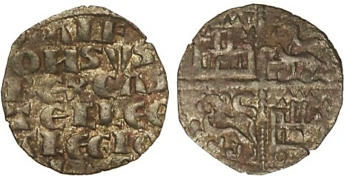 Tipo 4. Dinero alfons&iacute; de la Primera Guerra de Granada
