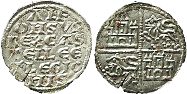 Tipo 4. Dinero alfons&iacute; de la Primera Guerra de Granada