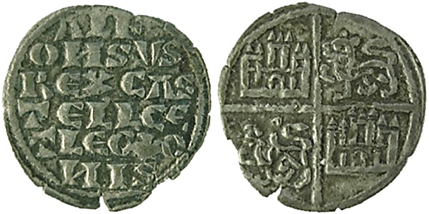 Tipo 4. Dinero alfons&iacute; de la Primera Guerra de Granada