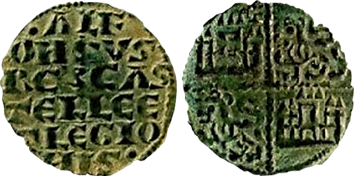 Tipo 4. Dinero alfons&iacute; de la Primera Guerra de Granada