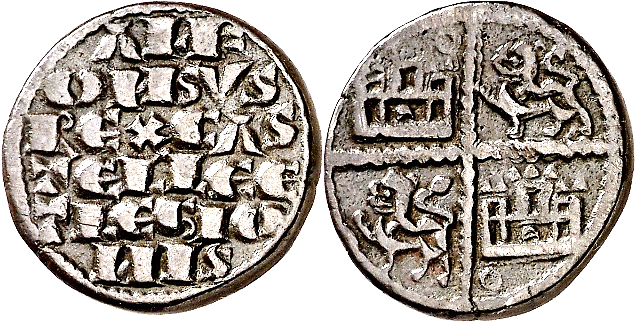 Tipo 4. Dinero alfons&iacute; de la Primera Guerra de Granada