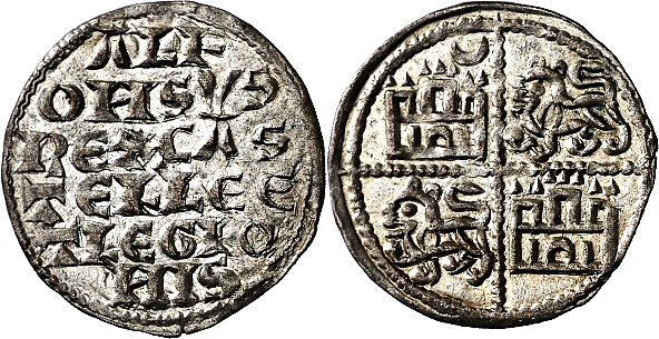 Tipo 4. Dinero alfons&iacute; de la Primera Guerra de Granada